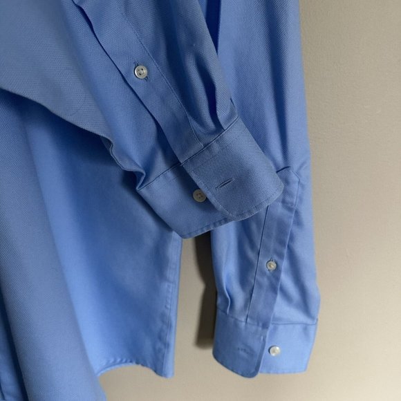 Pronto Uomo 100% cotton blue shirt size 17 36/37 Tall long sleeve - Picture 3 of 7